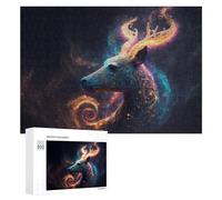 300 PCS Jigsaw Puzzles for Teenagerss Jigsaw Galactic Deer Cosmic Artwork -1 Jigsaw Hands-on Game Improve Memory for Birthday, Chrismas 300 PCS