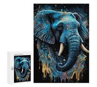 300 PCS Jigsaw Puzzles for Teenagerss Jigsaw Galactic Elephant Majesty -2 Adult Jigsaw Brain Teaser Game Hand Speed Race Stress Reduction Gifts 300 PCS