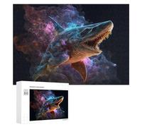 300 PCS Jigsaw Puzzles for Teenagerss Jigsaw Galactic Shark Cosmic Artwork Puzzle for Adults Relax Games Improve Memory for Birthday, Chrismas 300 PCS
