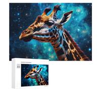 300 PCS Jigsaw Puzzles for Teenagerss Jigsaw Giraffe in Cosmic Dreamscape Jigsaw Hands-on Game Improve Memory for Birthday, Chrismas 300 PCS