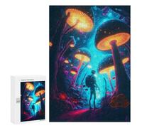 300 PCS Jigsaw Puzzles for Teenagerss Jigsaw Glowing Mushroom Forest-1 Adult Jigsaw Brain Teaser Game Hand Speed Race Stress Reduction Gifts 300 PCS