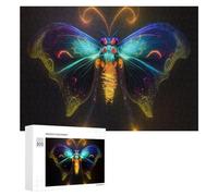 300 PCS Jigsaw Puzzles for Teenagerss Jigsaw Glowing Neon Butterfly Artwork-4 Jigsaw Hands-on Game Improve Memory for Birthday, Chrismas 300 PCS