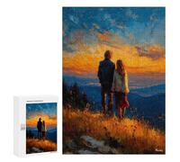 `300 PCS Jigsaw Puzzles for Teenagerss Jigsaw Golden Horizon - Together Beyond The Silence Jigsaw for Adults Family Games Birthday Present Deal As Gifts for The Whole Family 300 PCS