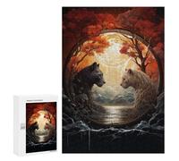 300 PCS Jigsaw Puzzles for Teenagerss Jigsaw Lion And Tiger A Mythical Encounter Adult Jigsaw Brain Teaser Game Hand Speed Race Stress Reduction Gifts 300 PCS