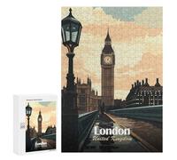 `300 PCS Jigsaw Puzzles for Teenagerss Jigsaw London, United Kingdom Illustration Jigsaw for Adults Family Games Birthday Present Deal As Gifts for The Whole Family 300 PCS