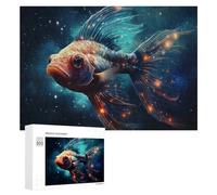 300 PCS Jigsaw Puzzles for Teenagerss Jigsaw Magical Glowing Fish in Space Jigsaw Hands-on Game Improve Memory for Birthday, Chrismas 300 PCS