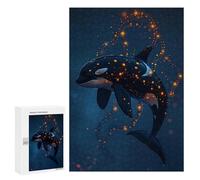 `300 PCS Jigsaw Puzzles for Teenagerss Jigsaw Magical Orca Whale Killer Jigsaw for Adults Family Games Birthday Present Deal As Gifts for The Whole Family 300 PCS