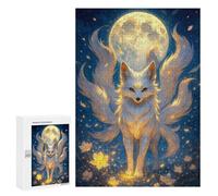 300 PCS Jigsaw Puzzles for Teenagerss Jigsaw Nine-tailed Fox Under The Moon Jigsaws for Adults Family Games For Family Fun Deal As Gifts for The Whole Family 300 PCS