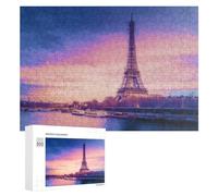 300 PCS Jigsaw Puzzles for Teenagerss Jigsaw Parisian Sunset Eiffel Tower Reflections Puzzle for Adults Relax Games Improve Memory for Birthday, Chrismas 300 PCS