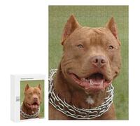 300 PCS Jigsaw Puzzles for Teenagerss Jigsaw Pitbull Red Nose Dog Adult Jigsaw Toy Wall Decor Difficult Hard Help The Brain Exercise 300 PCS