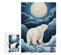 300 PCS Jigsaw Puzzles for Teenagerss Jigsaw Polar Bear Under Moonlight-1 Jigsaw Hands-on Game Improve Memory for Birthday, Chrismas 300 PCS