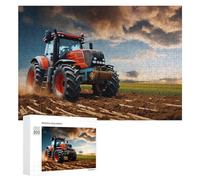 300 PCS Jigsaw Puzzles for Teenagerss Jigsaw Powerful Tractor in Action on Farm Field Jigsaw Hands-on Game Improve Memory for Birthday, Chrismas 300 PCS