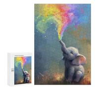 300 PCS Jigsaw Puzzles for Teenagerss Jigsaw Rainbow Elephant Fantasy Artwork Jigsaws for Adults Family Games For Family Fun Deal As Gifts for The Whole Family 300 PCS