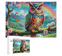 300 PCS Jigsaw Puzzles for Teenagerss Jigsaw Rainbow Owl Fantasy Scene Jigsaw Hands-on Game Improve Memory for Birthday, Chrismas 300 PCS
