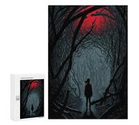 300 PCS Jigsaw Puzzles for Teenagerss Jigsaw Red Moonlit Forest Path Puzzle for Adults Relax Games Improve Memory for Birthday, Chrismas 300 PCS
