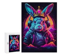 300 PCS Jigsaw Puzzles for Teenagerss Jigsaw Royal Bunny DJ Adult Jigsaw Puzzle Hands-on Game Hand Speed Race for Birthday, Chrismas 300 PCS