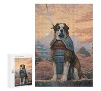 300 PCS Jigsaw Puzzles for Teenagerss Jigsaw Saint Bernard The Samurai Adult Jigsaw Toy Wall Decor Difficult Hard Help The Brain Exercise 300 PCS