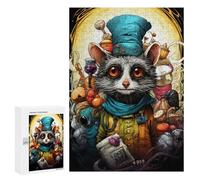 300 PCS Jigsaw Puzzles for Teenagerss Jigsaw Steampunk Raccoon Chef Jigsaw Hands-on Game Improve Memory for Birthday, Chrismas 300 PCS