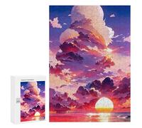300 PCS Jigsaw Puzzles for Teenagerss Jigsaw Sunset Clouds Over Ocean Adult Jigsaw Puzzle Hands-on Game Hand Speed Race for Birthday, Chrismas 300 PCS