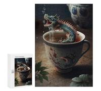 300 PCS Jigsaw Puzzles for Teenagerss Jigsaw Tea Dragon in Cup Adult Jigsaw Brain Teaser Game Hand Speed Race Stress Reduction Gifts 300 PCS