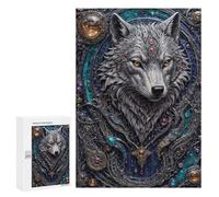 300 PCS Jigsaw Puzzles for Teenagerss Jigsaw Techno Wolf Steampunk Jigsaws for Adults Family Games For Family Fun Deal As Gifts for The Whole Family 300 PCS