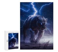 300 PCS Jigsaw Puzzles for Teenagerss Jigsaw Thundering Panther Stalks Adult Jigsaw Brain Teaser Game Hand Speed Race Stress Reduction Gifts 300 PCS