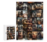 300 PCS Jigsaw Puzzles for Teenagerss Jigsaw Western Cowboy Dreamscape Adult Jigsaw Brain Teaser Game Hand Speed Race Stress Reduction Gifts 300 PCS