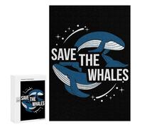 `300 PCS Jigsaw Puzzles for Teenagerss Jigsaw Whale Mammal Sea Gift Idea Jigsaw for Adults Family Games Birthday Present Deal As Gifts for The Whole Family 300 PCS