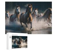 300 PCS Jigsaw Puzzles for Teenagerss Jigsaw Wild Horses Galloping Through Water Jigsaw Hands-on Game Improve Memory for Birthday, Chrismas 300 PCS