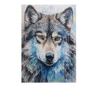 300 PCS Jigsaw Puzzles for Teenagerss Jigsaw Wolf Close Up Portrait Jigsaw Fun Games Wall Decoration Unique Birthday And Gifts 300 PCS