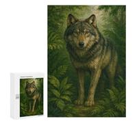 300 PCS Jigsaw Puzzles for Teenagerss Jigsaw Wolf in Lush Green Forest Adult Jigsaw Toy Wall Decor Difficult Hard Help The Brain Exercise 300 PCS