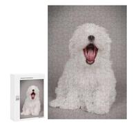 300 PCS Jigsaw Puzzles for Teenagerss Jigsaw Yawning Maltese Puppy Adult Jigsaw Toy Wall Decor Difficult Hard Help The Brain Exercise 300 PCS