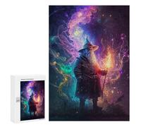 300 PCS Jigsaw Puzzles for Teenagerss Magical Wizard with Staff Jigsaws for Adults Relax Games Wall Decoration Help The Brain Exercise 300 PCS
