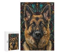 300 PCS Jigsaw Puzzles for Teenagerss Mandala German Shepherd Jigsaws for Adults Relax Games Wall Decoration Help The Brain Exercise 300 PCS