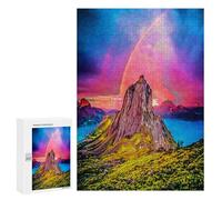 300 PCS Jigsaw Puzzles for Teenagerss Mountain Sunset with Rainbow Puzzle for Adults Relaxing Games Improve Memory Fun Activities at Home 300 PCS