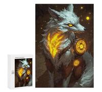 300 PCS Jigsaw Puzzles for Teenagerss Mystical Fox Glowing Symbols Jigsaws for Adults Relax Games Wall Decoration Help The Brain Exercise 300 PCS