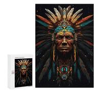 300 PCS Jigsaw Puzzles for Teenagerss Native American Headdress Artwork -1 Jigsaw Puzzle Toy Wall Decor Difficult Hard Unique Birthday And Xmas Gifts 300 PCS