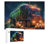 300 PCS Jigsaw Puzzles for Teenagerss Neon Dreams A Futuristic Truck Journey Jigsaw Puzzle Toy Wall Decor Difficult Hard Unique Birthday And Xmas Gifts 300 PCS