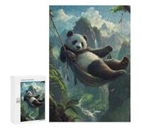 300 PCS Jigsaw Puzzles for Teenagerss Panda Hammock Mountains Jigsaws for Adults Hands-on Game Presents for Women Help The Brain Exercise 300 PCS