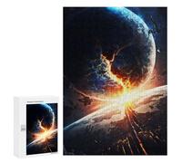 300 PCS Jigsaw Puzzles for Teenagerss Planetary Collision Apocalyptic Scene Jigsaws for Adults Relax Games Wall Decoration Help The Brain Exercise 300 PCS