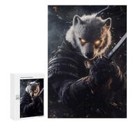 300 PCS Jigsaw Puzzles for Teenagerss Polar Bear Warrior Samurai Animal Puzzle For Teenagerss Difficult Challenge Educational Challenge Family Fun & Game Night 300 PCS