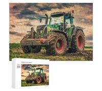 300 PCS Jigsaw Puzzles for Teenagerss Powerful Farm Tractor in Action -1 Jigsaw Puzzle Toy Wall Decor Difficult Hard Unique Birthday And Xmas Gifts 300 PCS