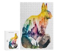 300 PCS Jigsaw Puzzles for Teenagerss Rabbit Nature Watercolors Puzzles for Adults Brain Teaser Game Analysis And Logic Christmas Birthday Gifts 300 PCS