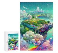 300 PCS Jigsaw Puzzles for Teenagerss Rainbow Floating Islands Jigsaws for Adults Relax Games Wall Decoration Help The Brain Exercise 300 PCS