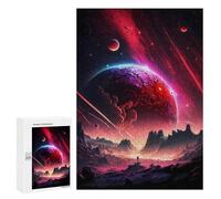 300 PCS Jigsaw Puzzles for Teenagerss Red Evil Stellar Horizon Jigsaw for Adults Hands-on Game Difficult Hard Unique Birthday And Gifts 300 PCS
