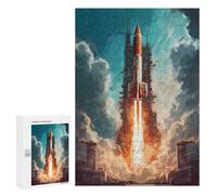 300 PCS Jigsaw Puzzles for Teenagerss Rocket Launch Ascension Jigsaws for Adults Relax Games Wall Decoration Help The Brain Exercise 300 PCS