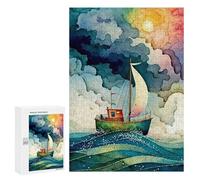 300 PCS Jigsaw Puzzles for Teenagerss Sailing Into The Sunset Puzzle for Adults Relaxing Games Improve Memory Fun Activities at Home 300 PCS