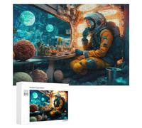 300 PCS Jigsaw Puzzles for Teenagerss Space Explorer's Meal in Orbit Jigsaws for Adults Hands-on Game Presents for Women Help The Brain Exercise 300 PCS