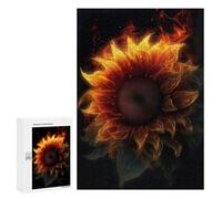 300 PCS Jigsaw Puzzles for Teenagerss Sunflower Flames Smoke Jigsaw for Adults Hands-on Game Difficult Hard Unique Birthday And Gifts 300 PCS