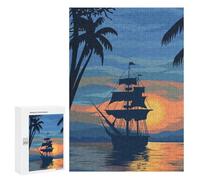 300 PCS Jigsaw Puzzles for Teenagerss Sunset Sailboat Puzzle for Adults Relaxing Games Improve Memory Fun Activities at Home 300 PCS